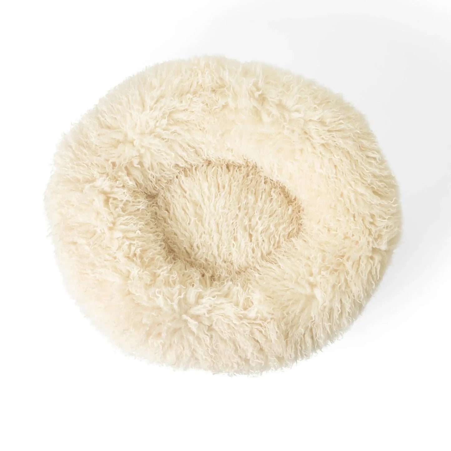 PupPouf™ Luxe Faux Fur Donut Dog Bed - Plush Sheep Ivory