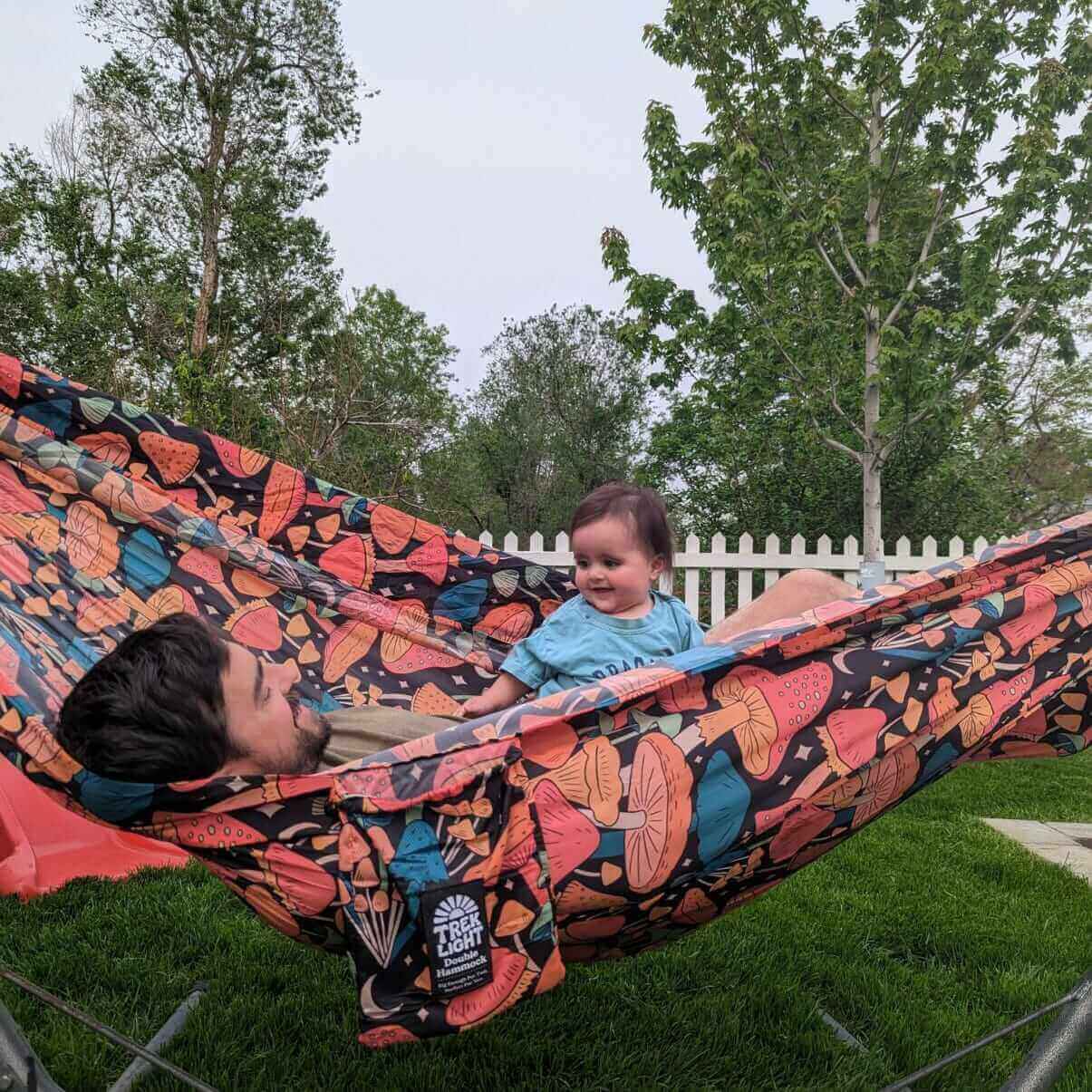 Double Hammock & Pro Hanging Straps (Midnight Mushroom Print)
