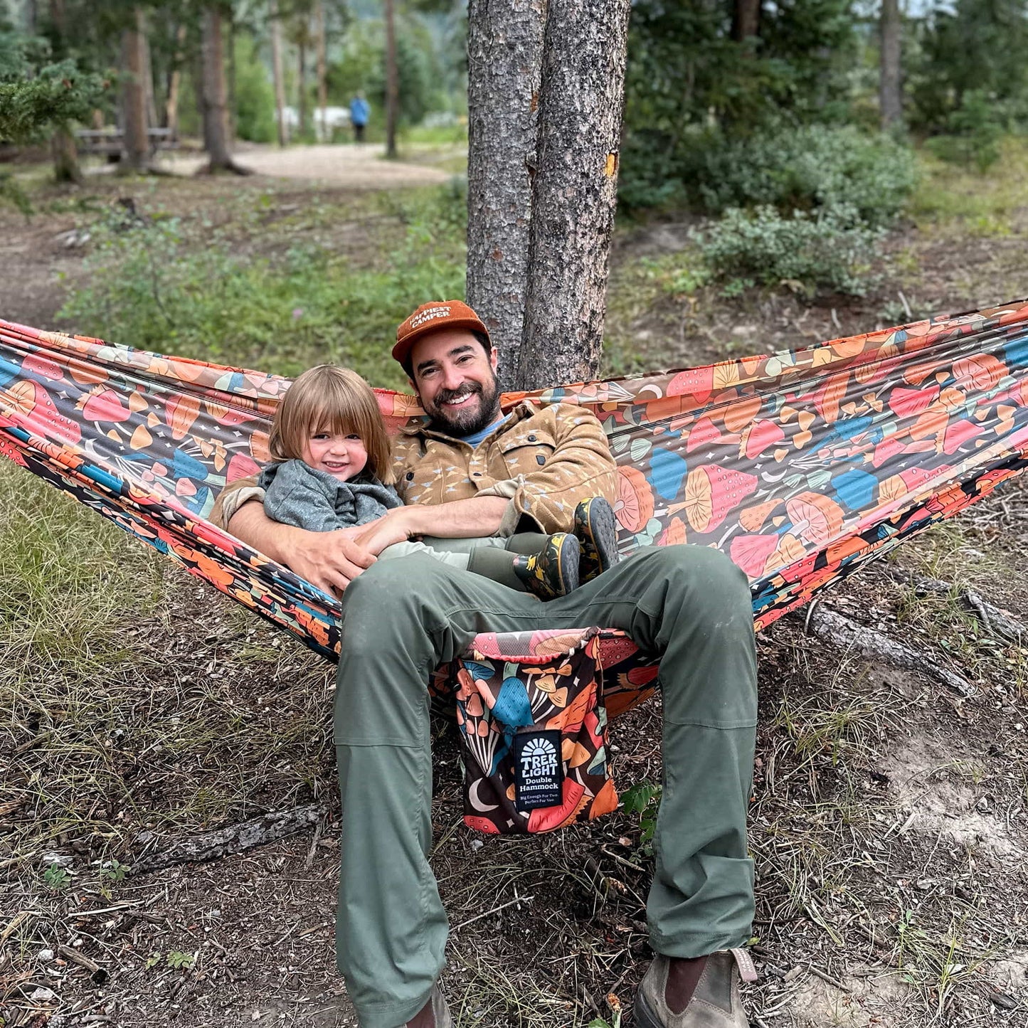 Double Hammock & Pro Hanging Straps (Midnight Mushroom Print)