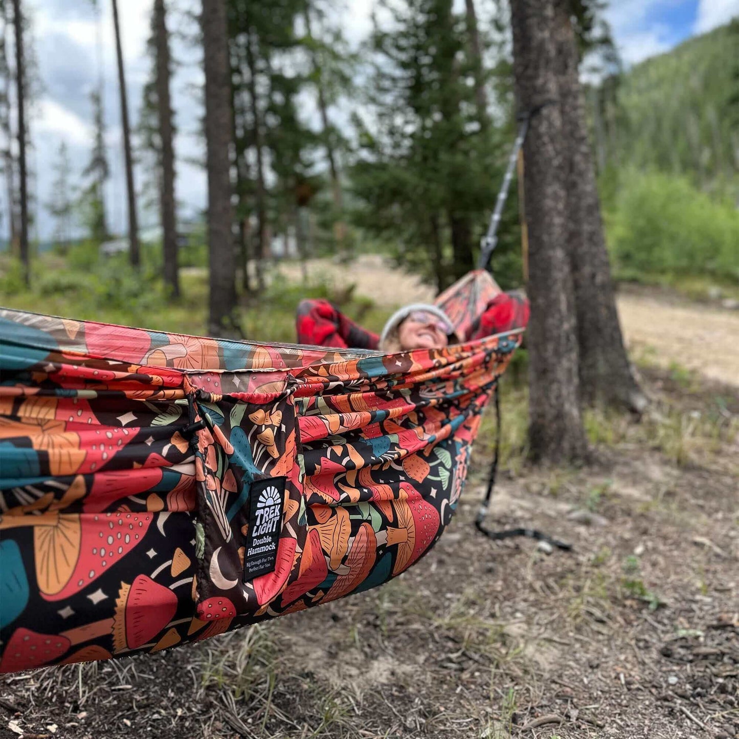 Double Hammock & Pro Hanging Straps (Midnight Mushroom Print)