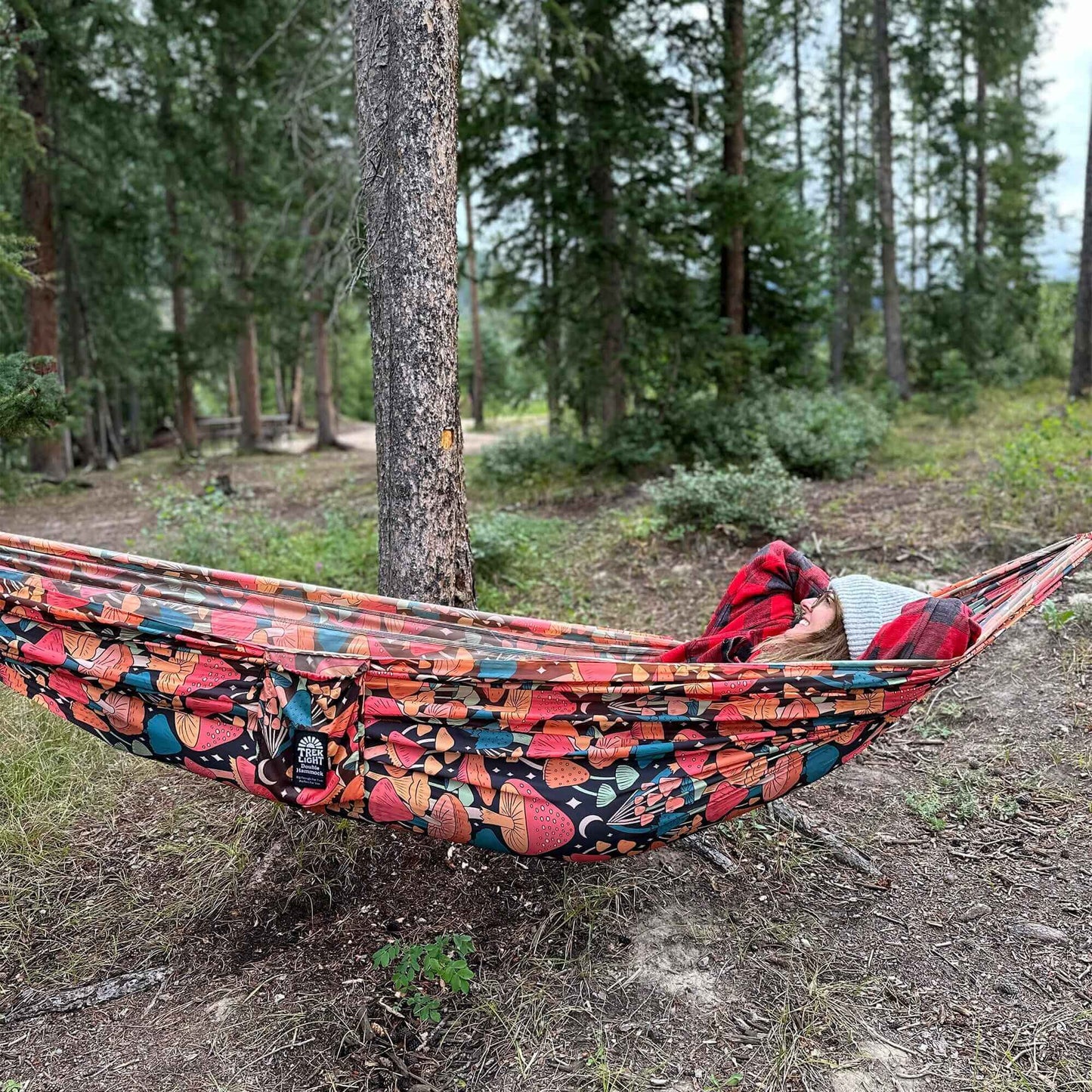 Double Hammock & Pro Hanging Straps (Midnight Mushroom Print)