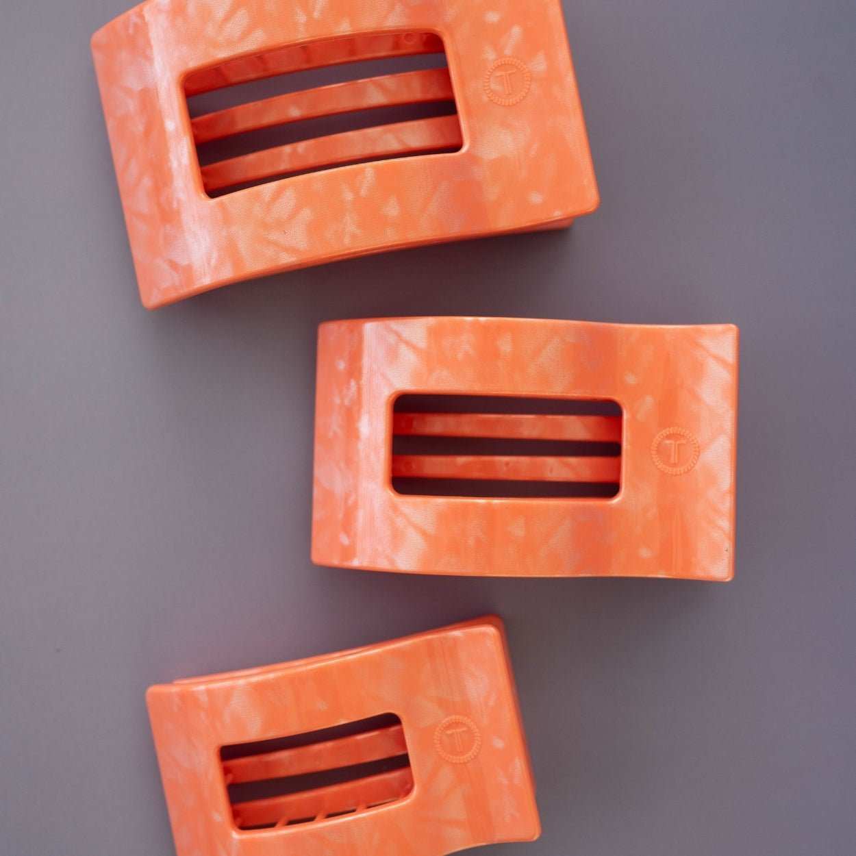 Dreamsicle Large Flat Rectangle Hair Clip
