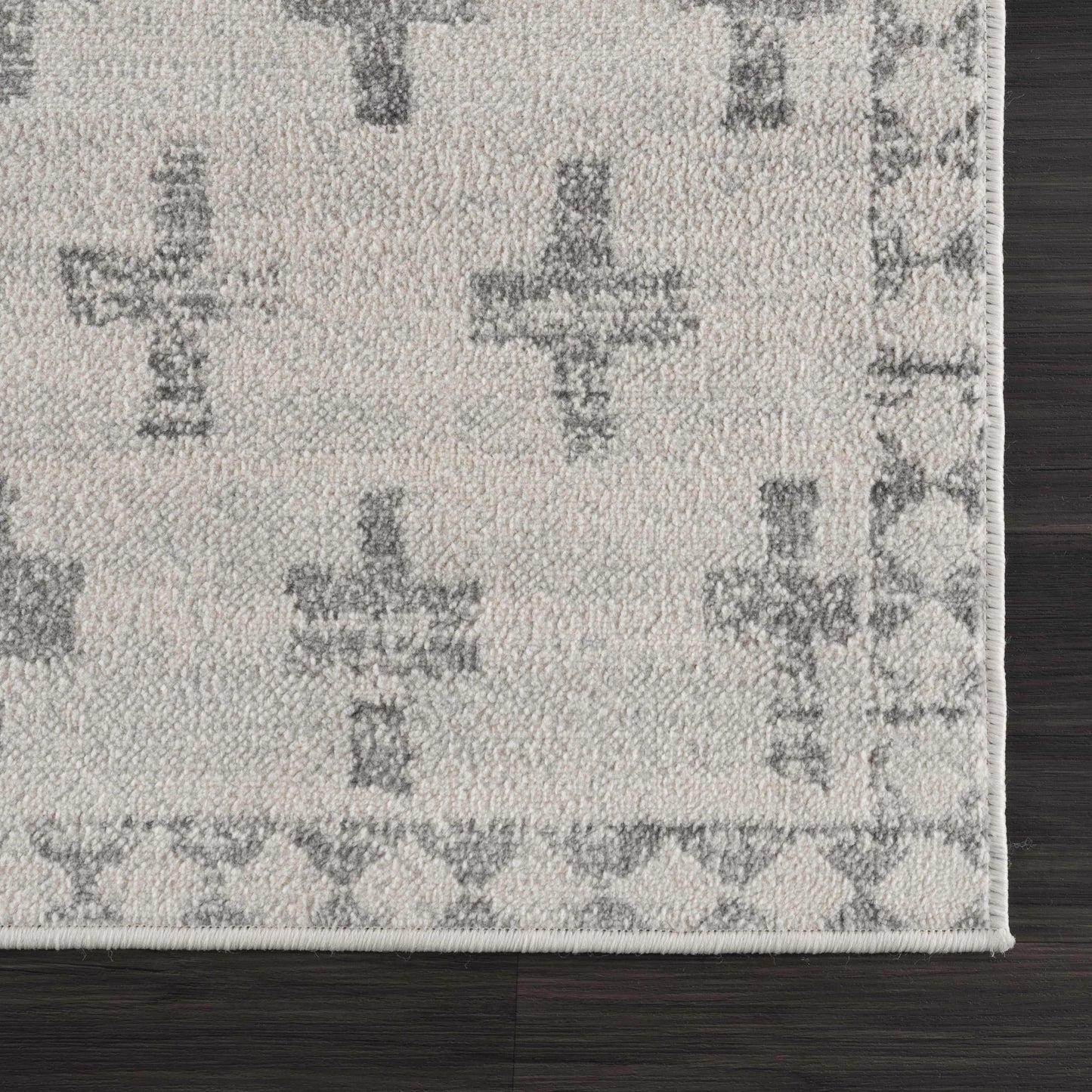 Tigris Swiss Cross Ivory&Gray Area Rug - Clearance