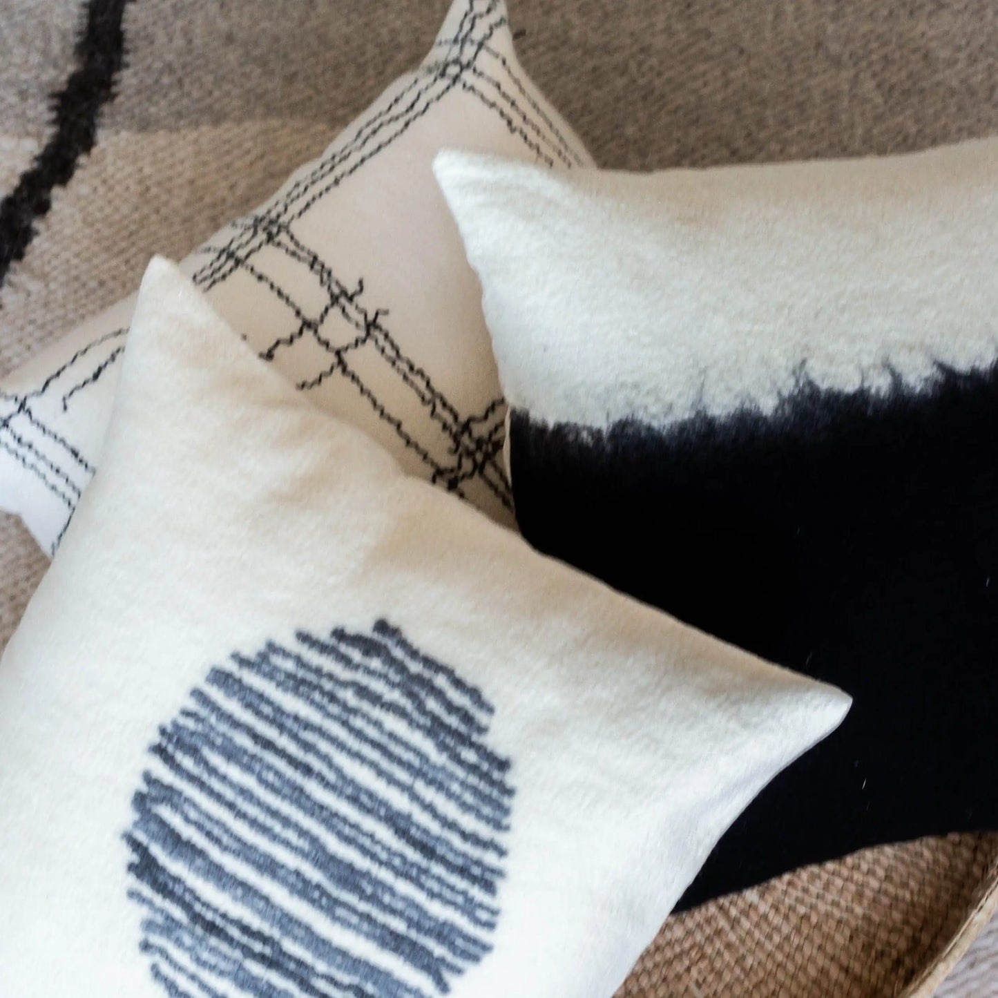 Eclipse Dip-Dyed Organic Wool Throw Pillow