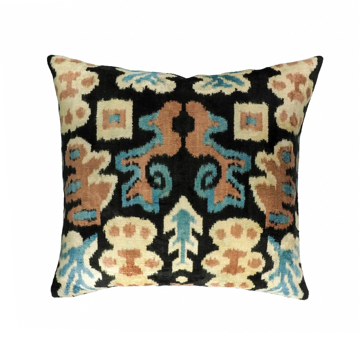 Eden Silk Velvet Ikat Throw Pillow Cover 20 X 20