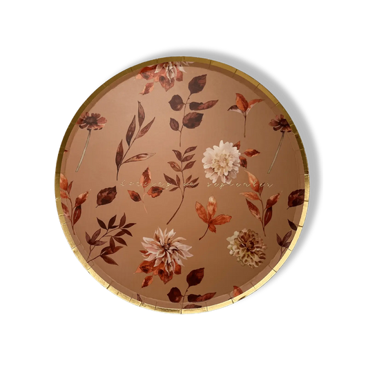 Fall Leaf Dinner Plates for Thanksgiving Table (8 Pack)