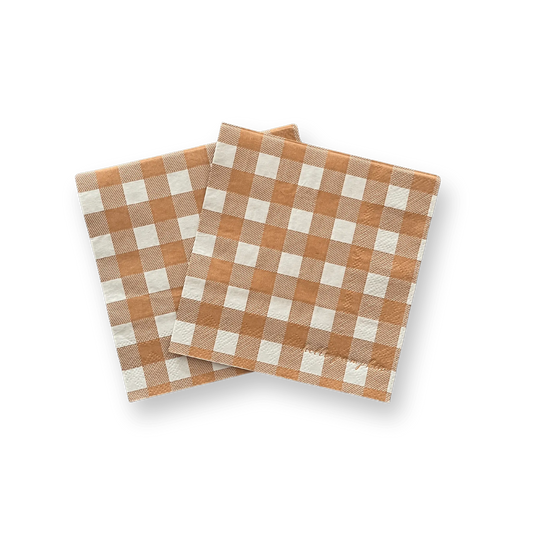 Fall Plaid Cocktail Napkins, Thanksgiving (16 Pack)