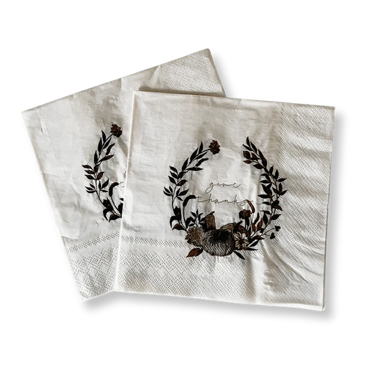 Thanksgiving Napkins, Give Thanks Pumpkin (16 Pack)