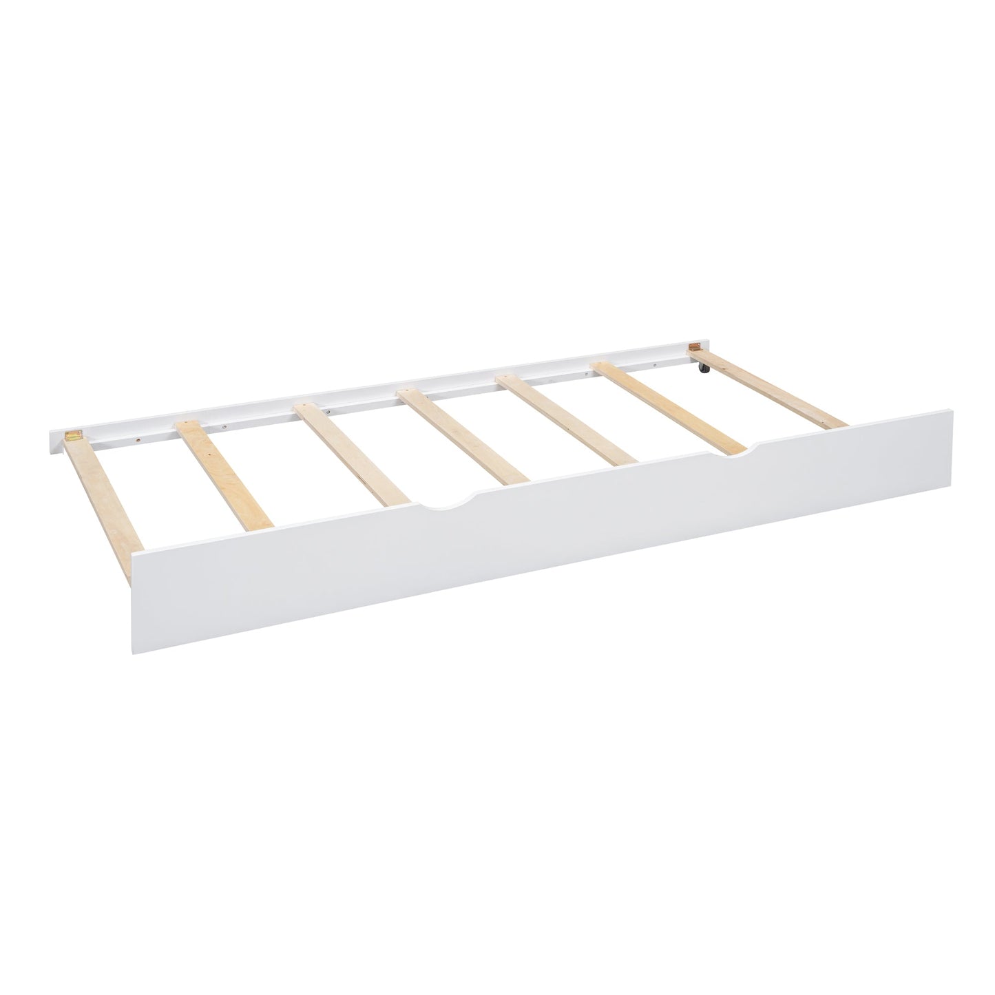 Wooden Twin Size House Bed With Trundle, Modern Design for Kids with Storage Shlef, White(old SKU HL000094AAK)