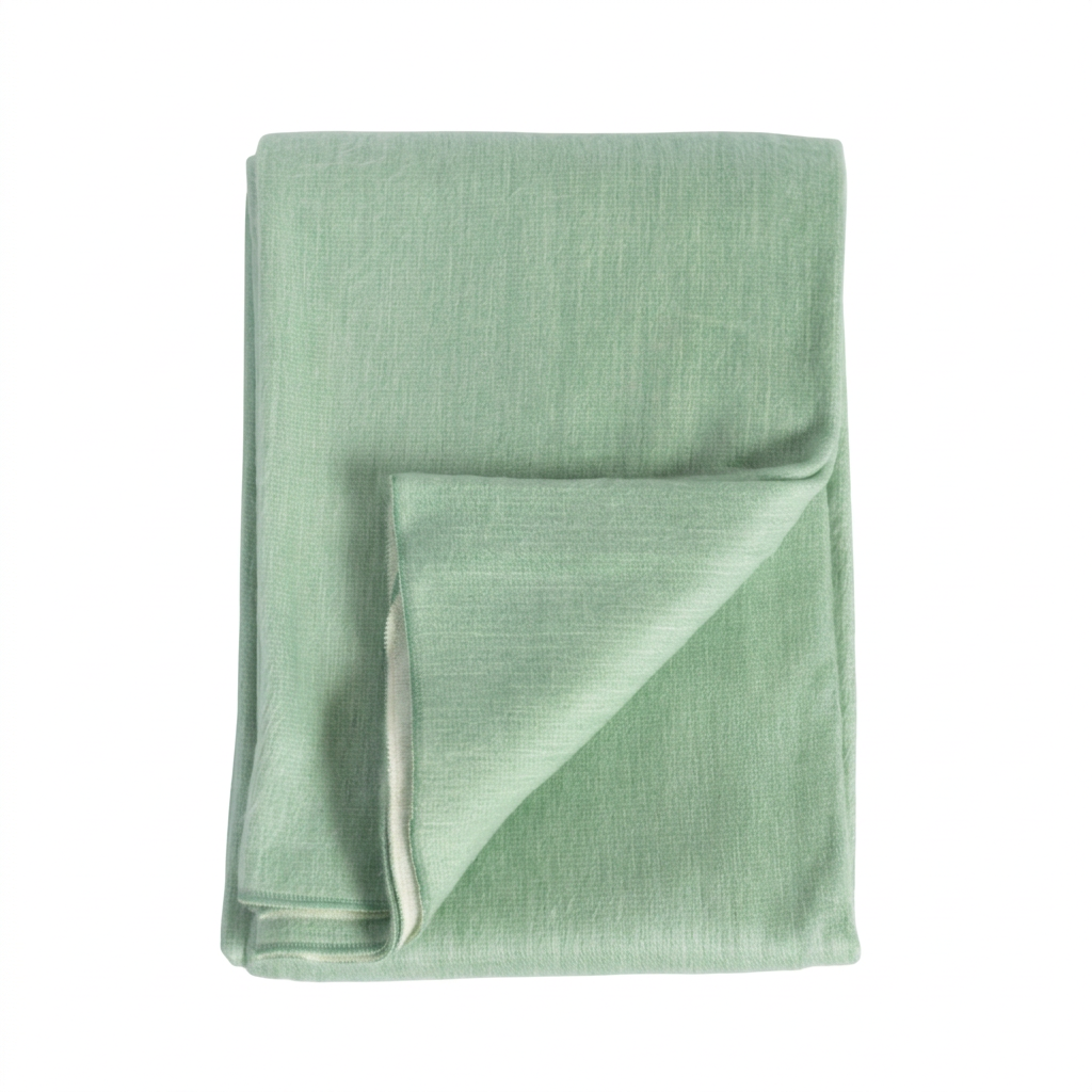 Reversible Handwoven Alpaca Throw Blanket | Fern Green & White | Kani Collection