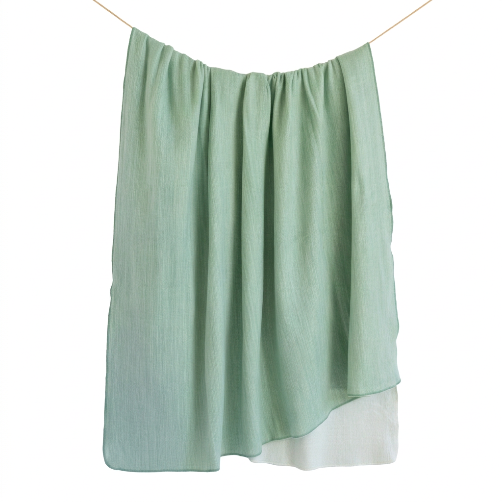 Reversible Handwoven Alpaca Throw Blanket | Fern Green & White | Kani Collection
