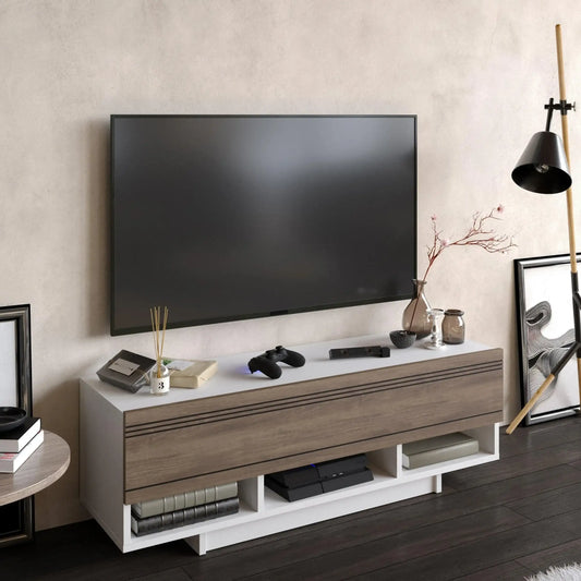 Celestia 47" TV Stand and Media Console with Cabinets and Open Shelves