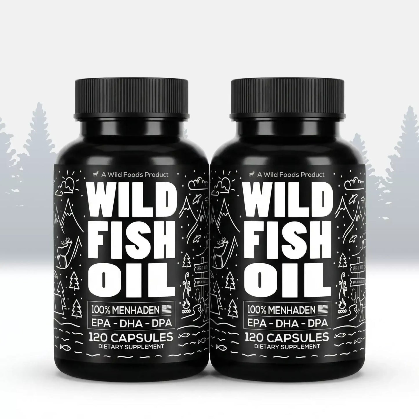 Wild Fish Oil Capsules, Omega-3 Blend, Sustainable, Pure, Third-Party Tested