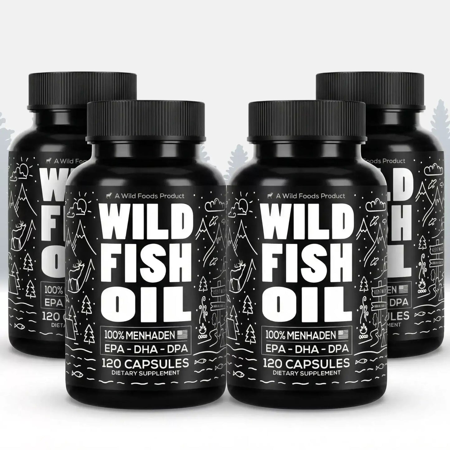 Wild Fish Oil Capsules, Omega-3 Blend, Sustainable, Pure, Third-Party Tested