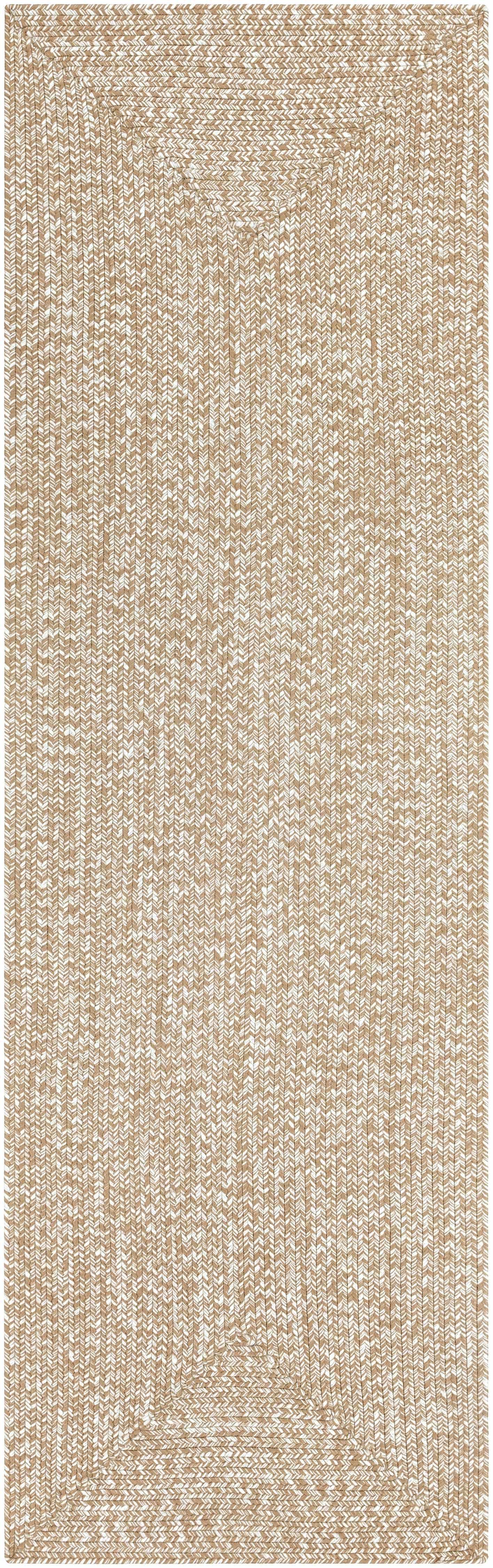 Cream Braided Faux Jute Outdoor Rug