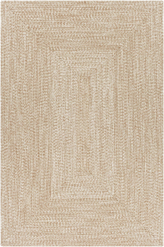 Cream Braided Faux Jute Outdoor Rug
