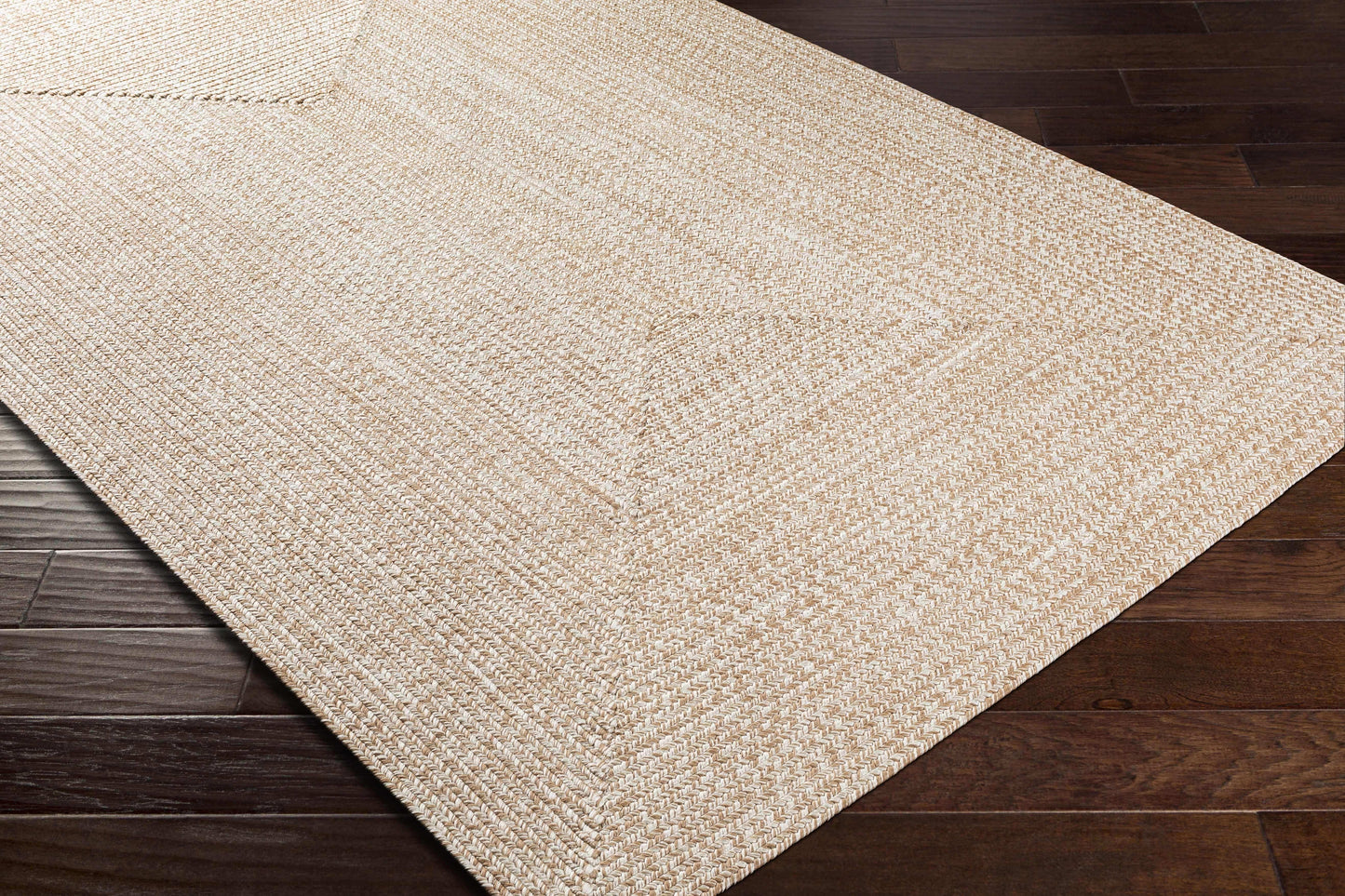 Cream Braided Faux Jute Outdoor Rug