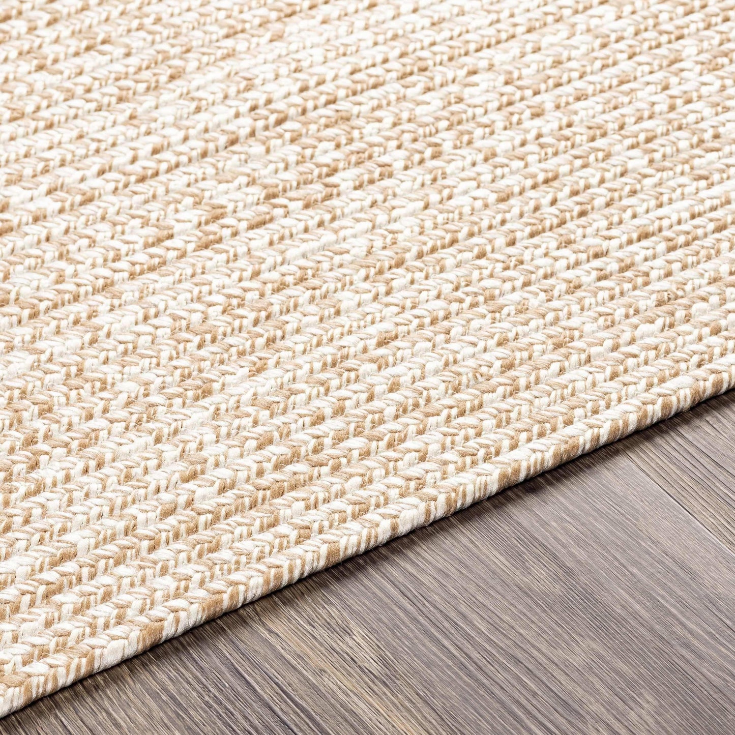 Cream Braided Faux Jute Outdoor Rug