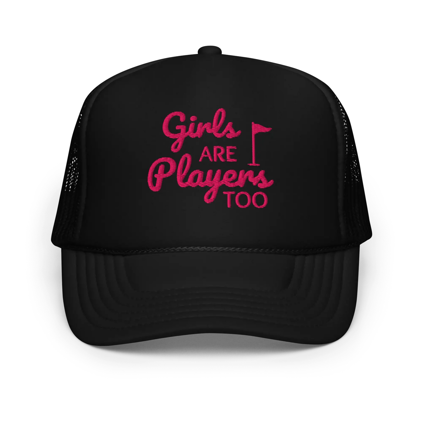 Girls Are Players, Too Embroidered Golf Trucker Hat