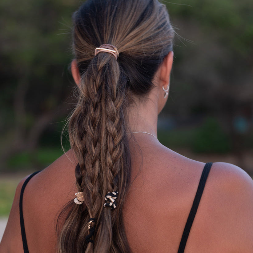 "Focus" Blacks and Golds with Arrow Charm Hair Tie Bracelets