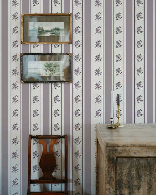 Glasshouse Stripe in Faded Mulberry