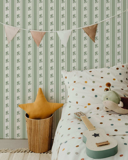 Glasshouse Stripe in Olive Feather