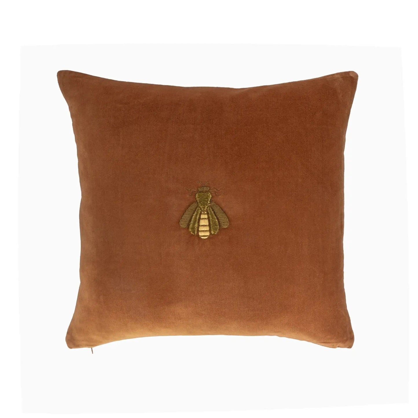 Golden Bee Silk Velvet Throw Pillow Cover 20 X 20