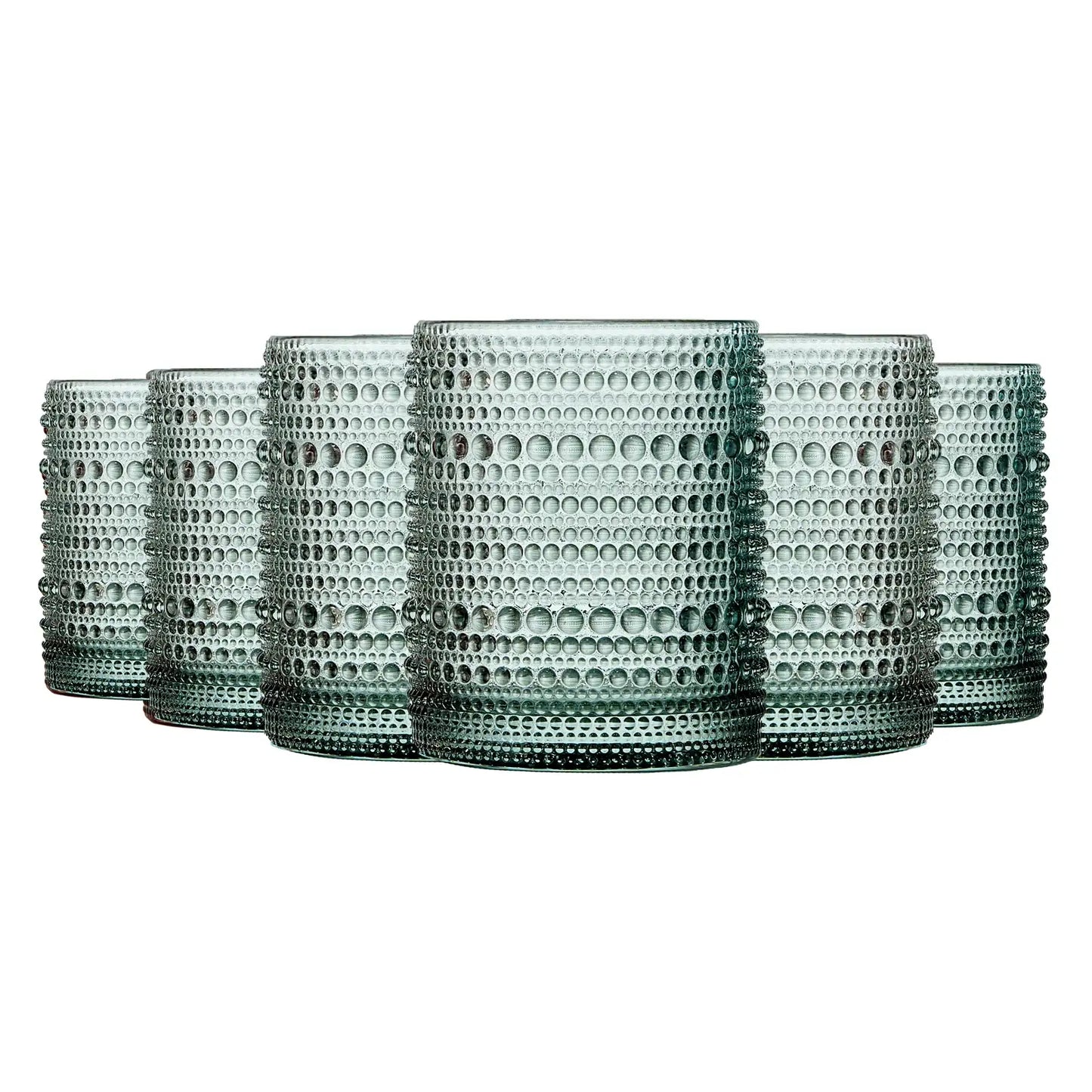 Tonal Hobnail Lowball Glassware, Set of 6