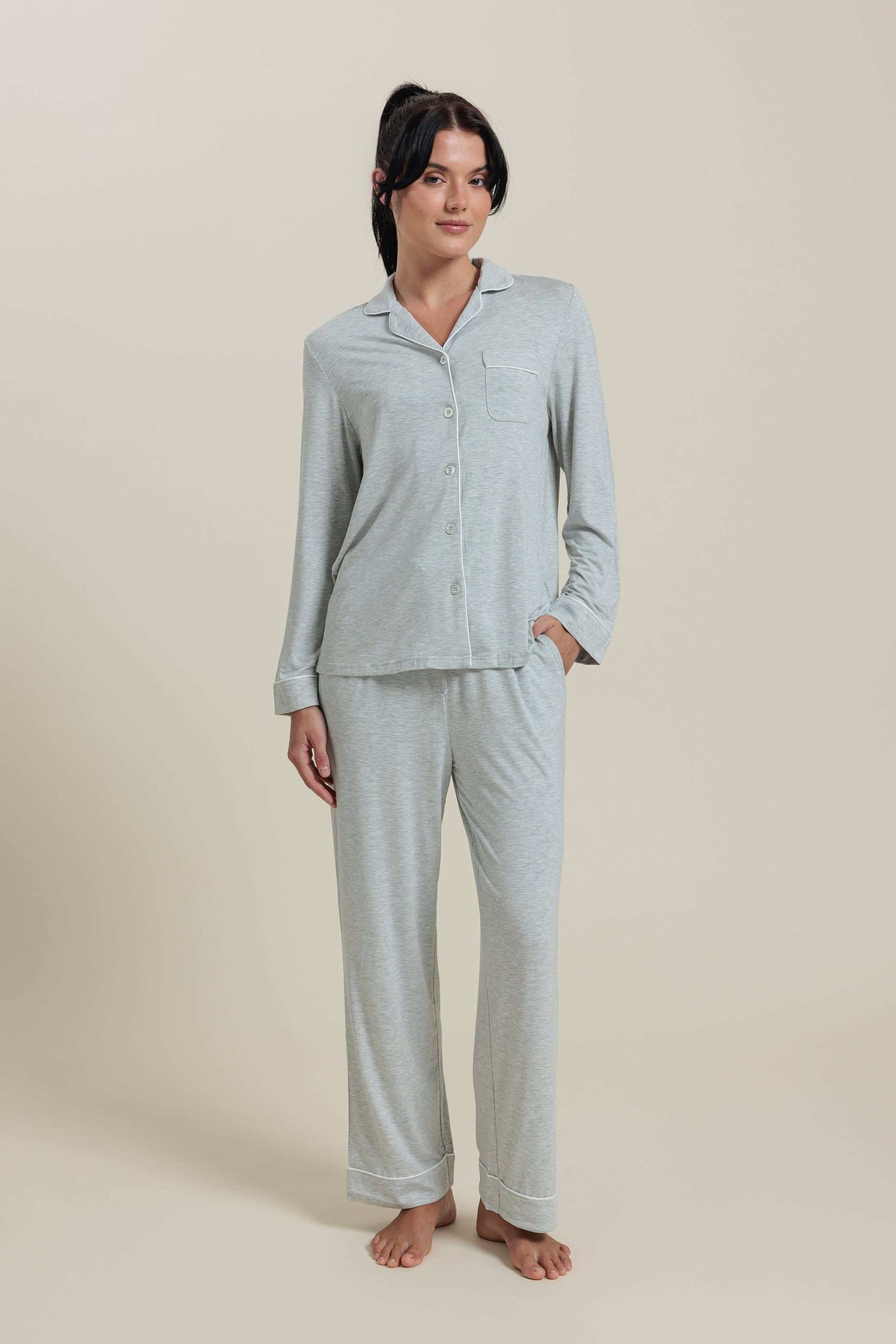 Bamboo Long Sleeve Pajama Top Shirt