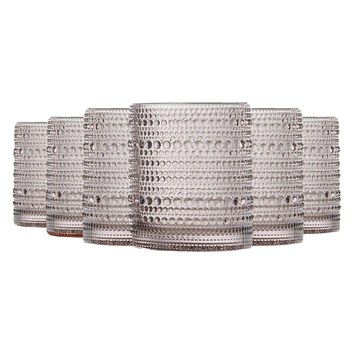 Tonal Hobnail Lowball Glassware, Set of 6