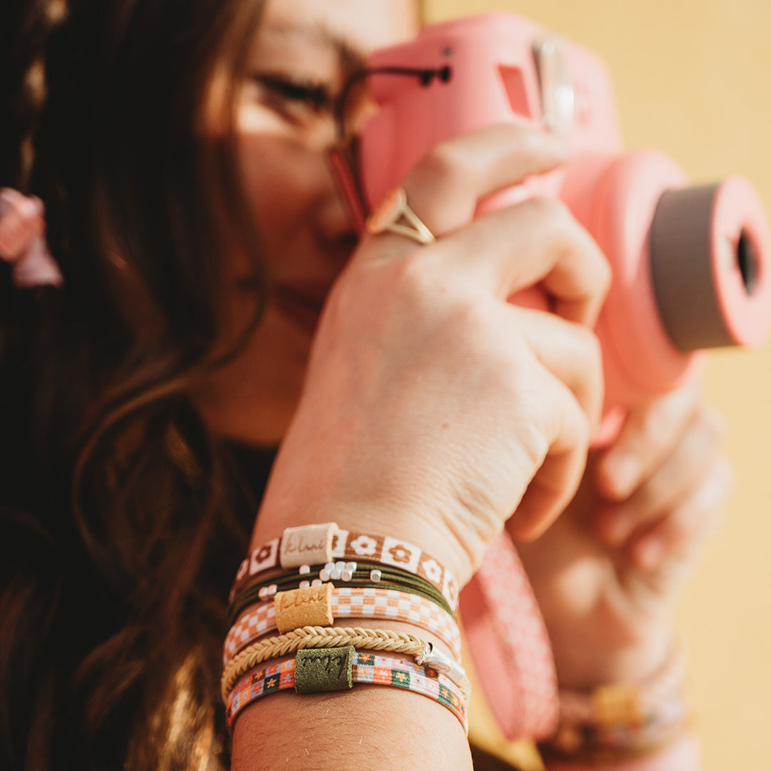 "Groove" Fun Floral Hair + Wrist Bands