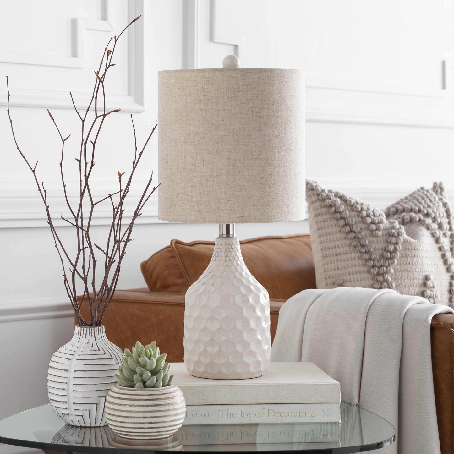 Gulmarrad Textured Ivory Ceramic Table Lamp
