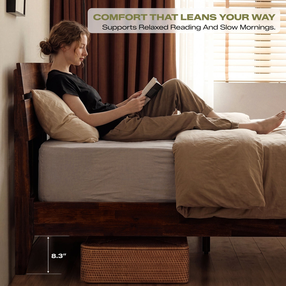 Aurora Solid Wood Bed Frame