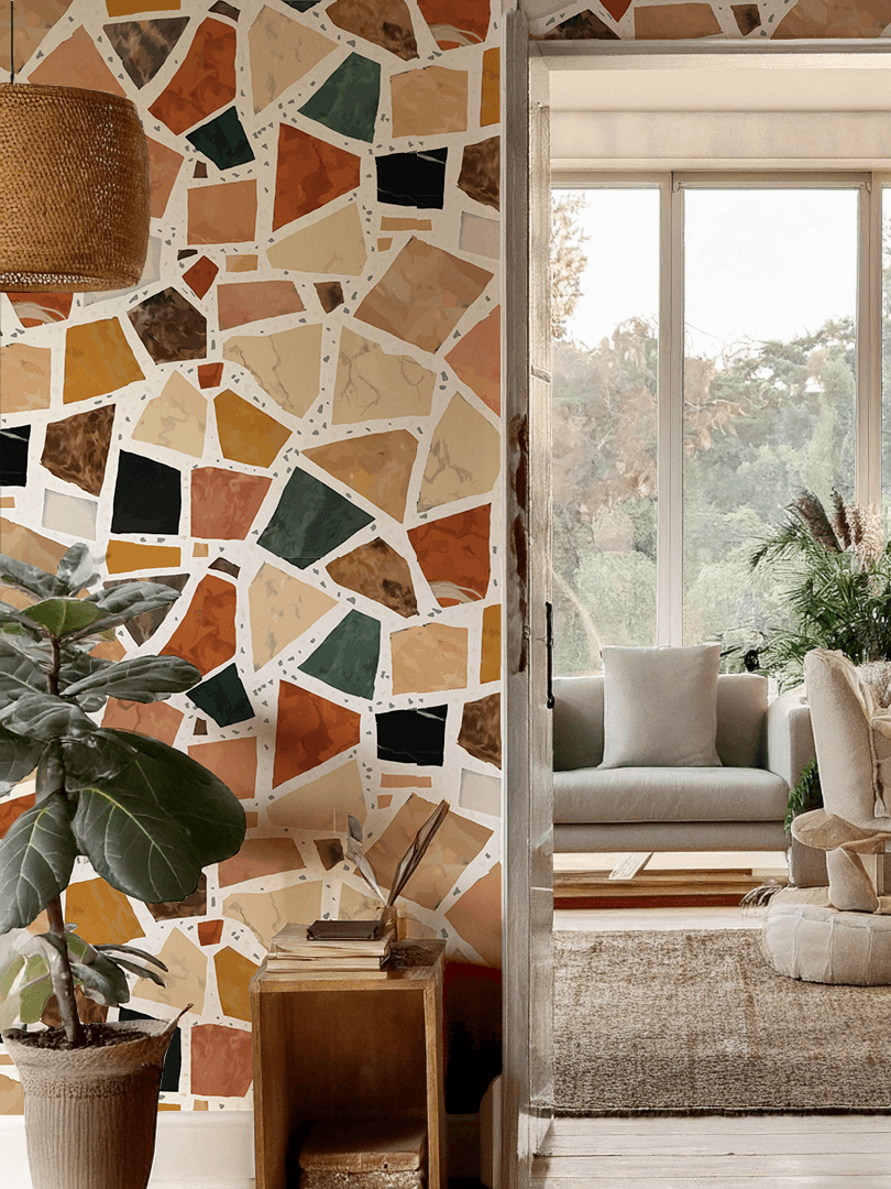 Dolce Terrazzo Wallpaper, white