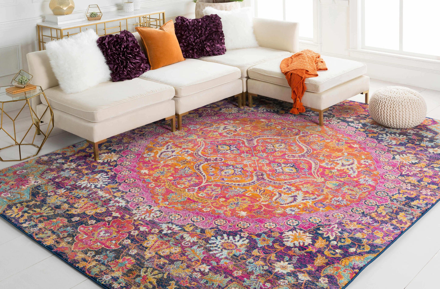 Burnt Orange Ojus Area Rug