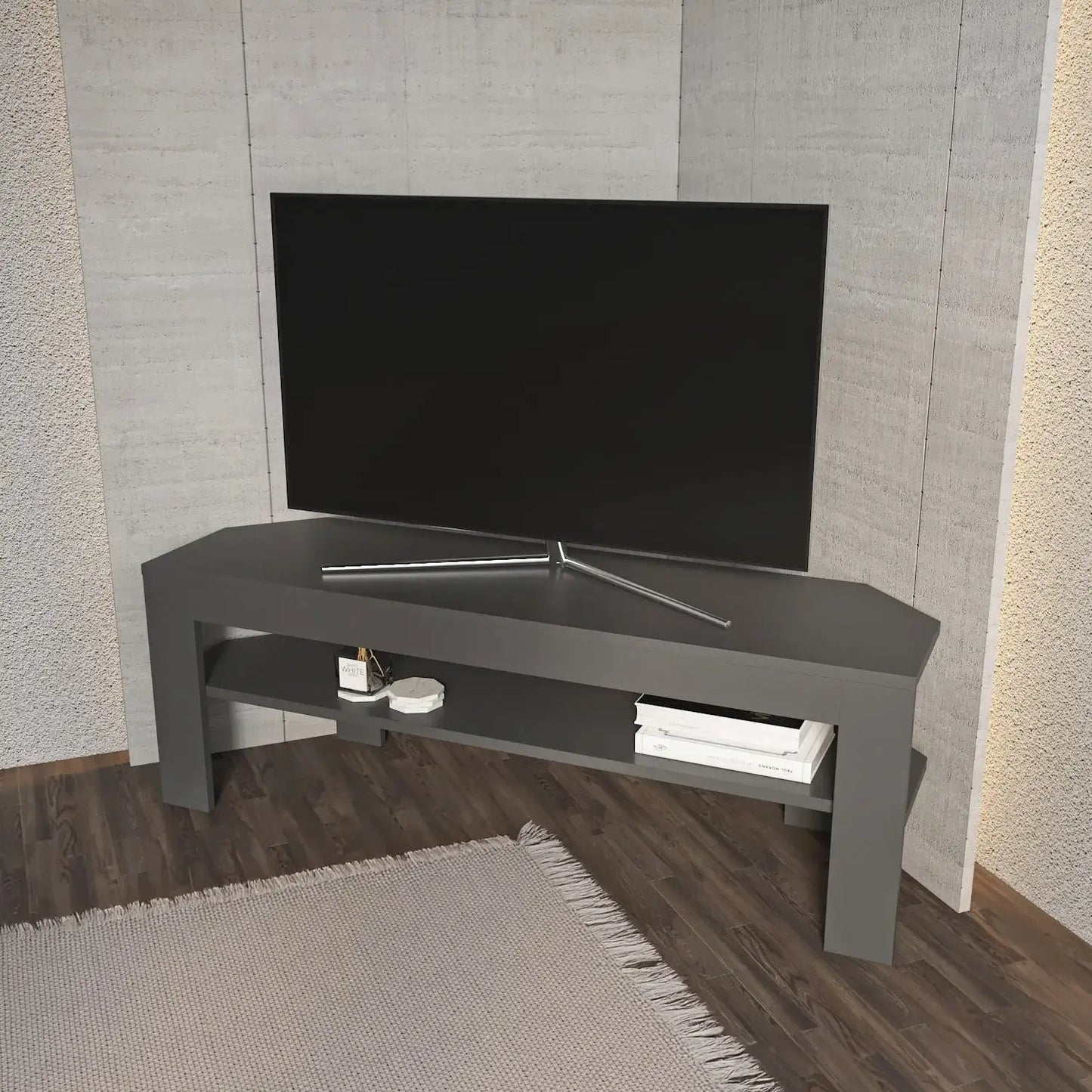 Rita 47" Modern Space-Saving Corner TV Stand