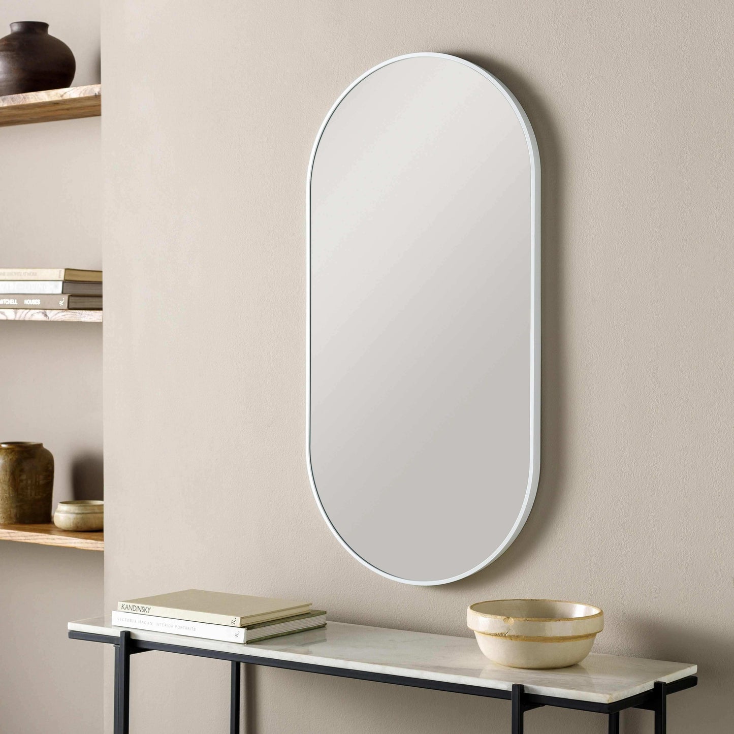 Hagenburg White Iron Frame Mirror