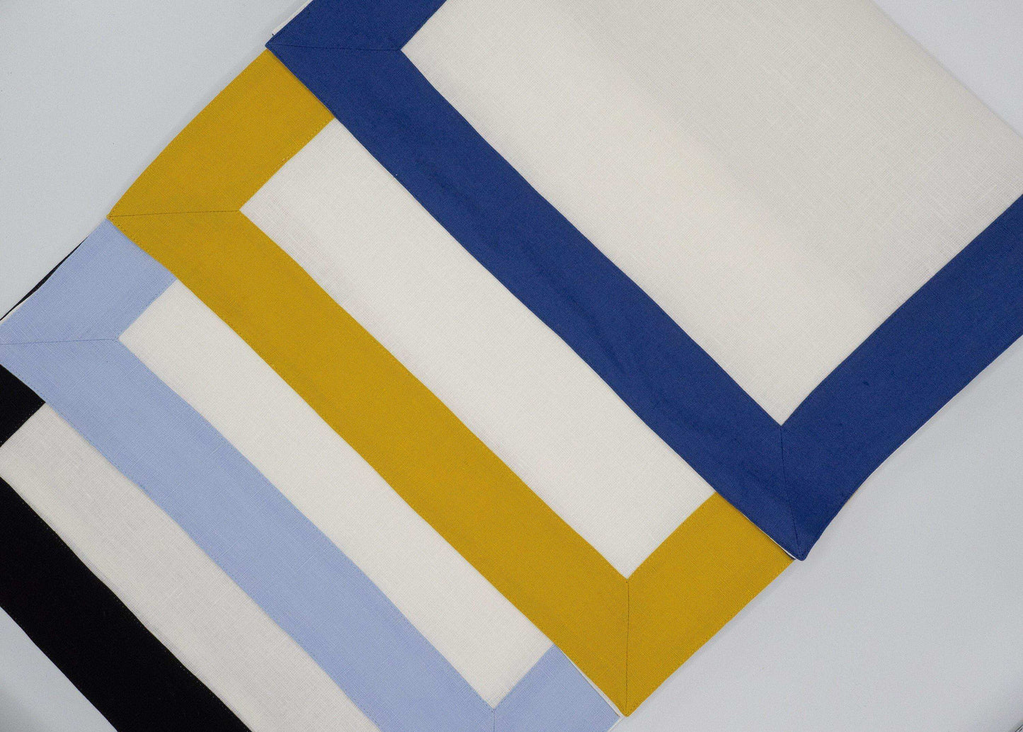 Linen Placemats With Mustard Borders, Set of 4