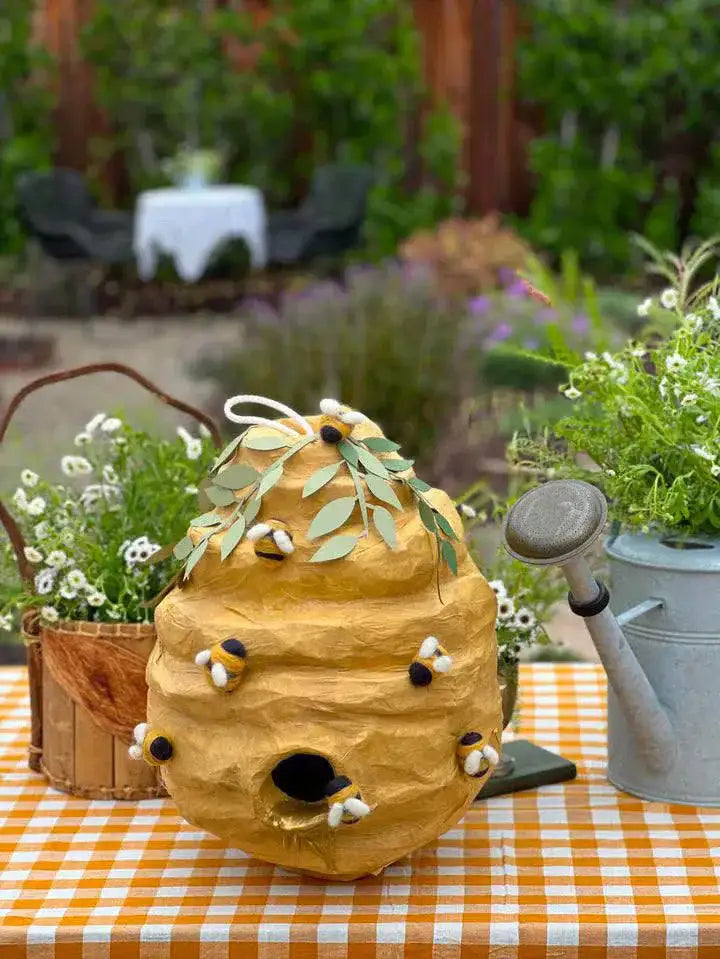 🐝 Honey Beehive Piñata – Handmade 24” Bee Party Decoration & Candy Holder