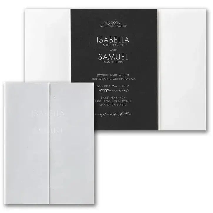 Typography Invitation with Vellum Wrap