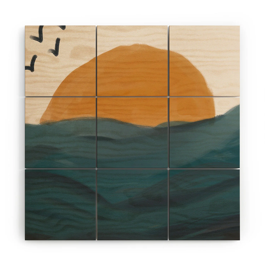Smooth Wave Wood Wall Mural