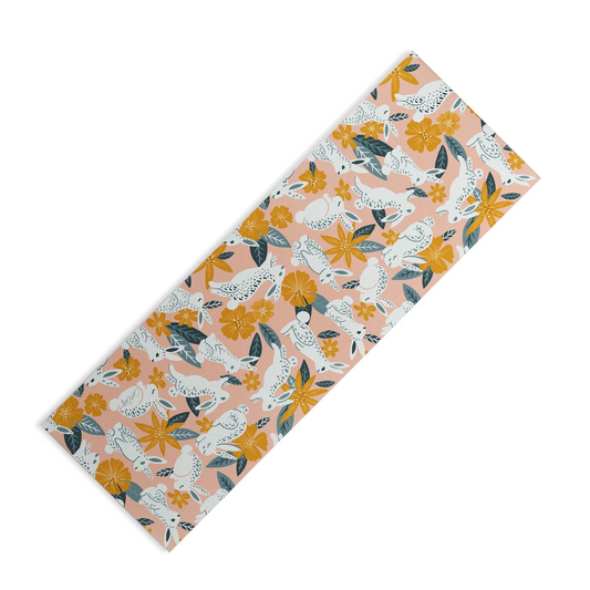Bunnies Blooms Blush Yoga Mat