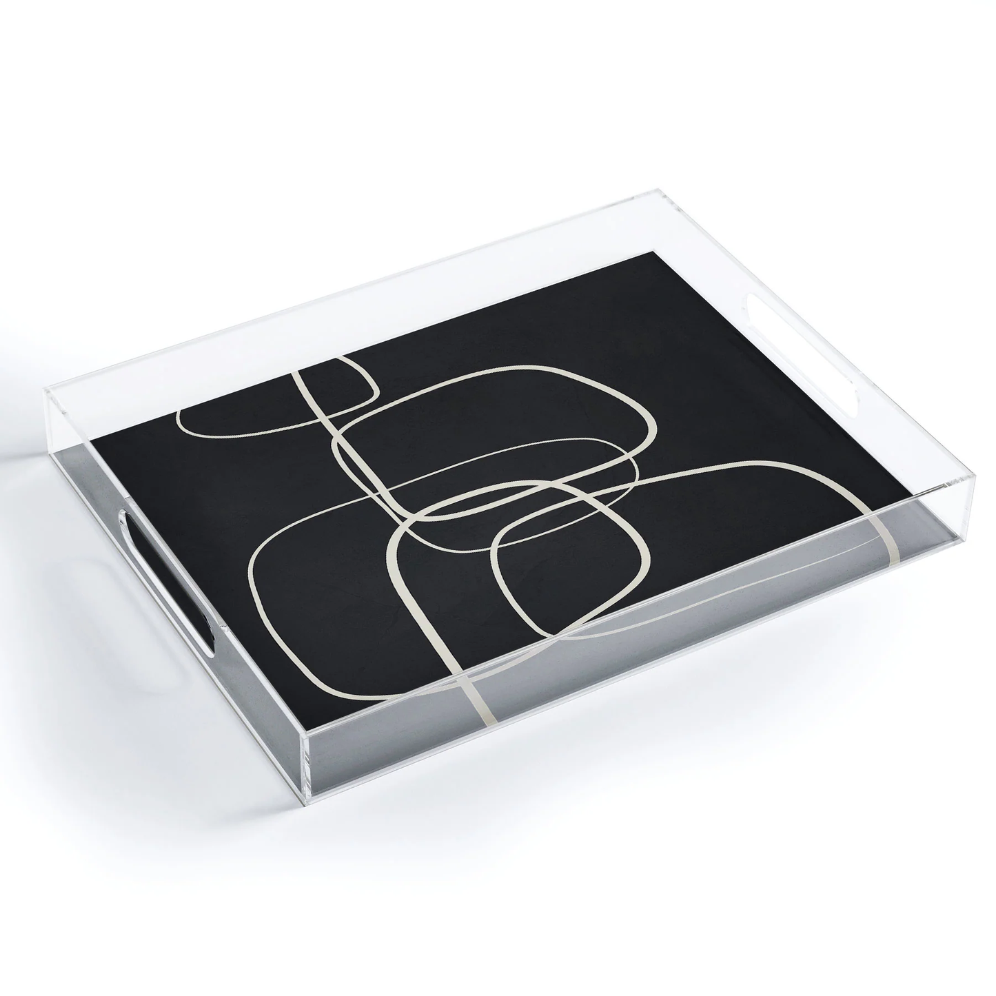 Abstract Lines Acrylic Tray - Medium w/Handles