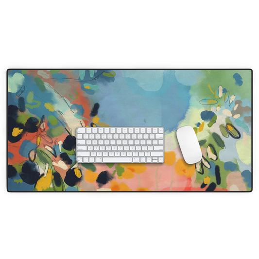 Garden with Sea View and Olive Tree Desk Mat