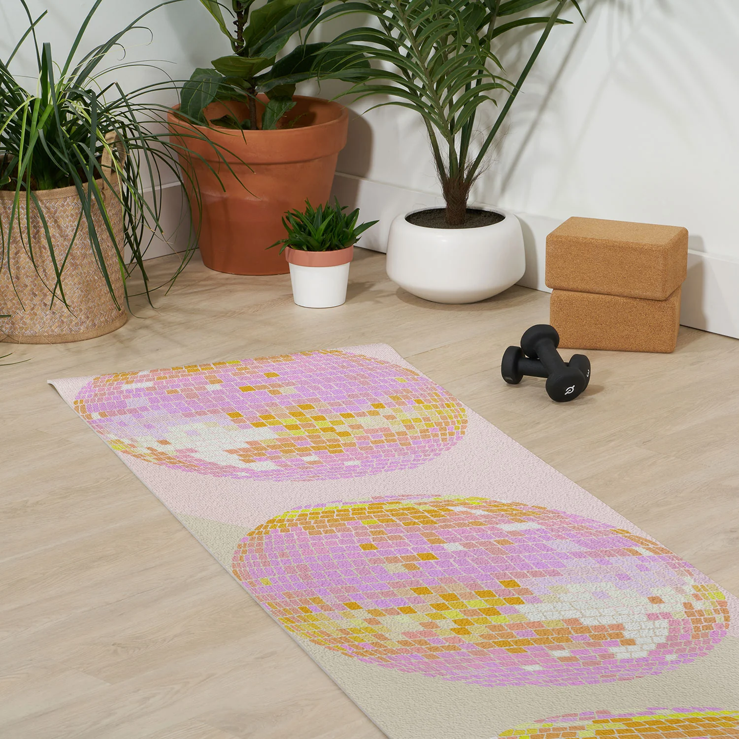 Glittery Disco Balls Yoga Mat
