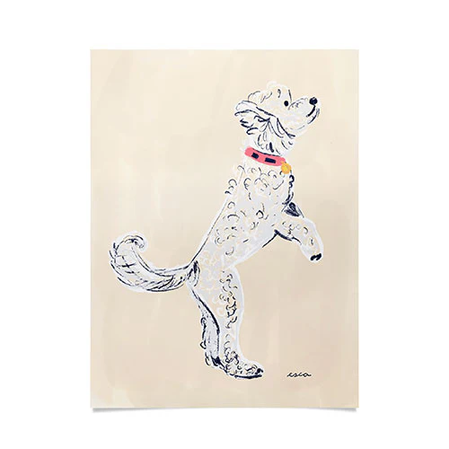 White Poodle Poster Art