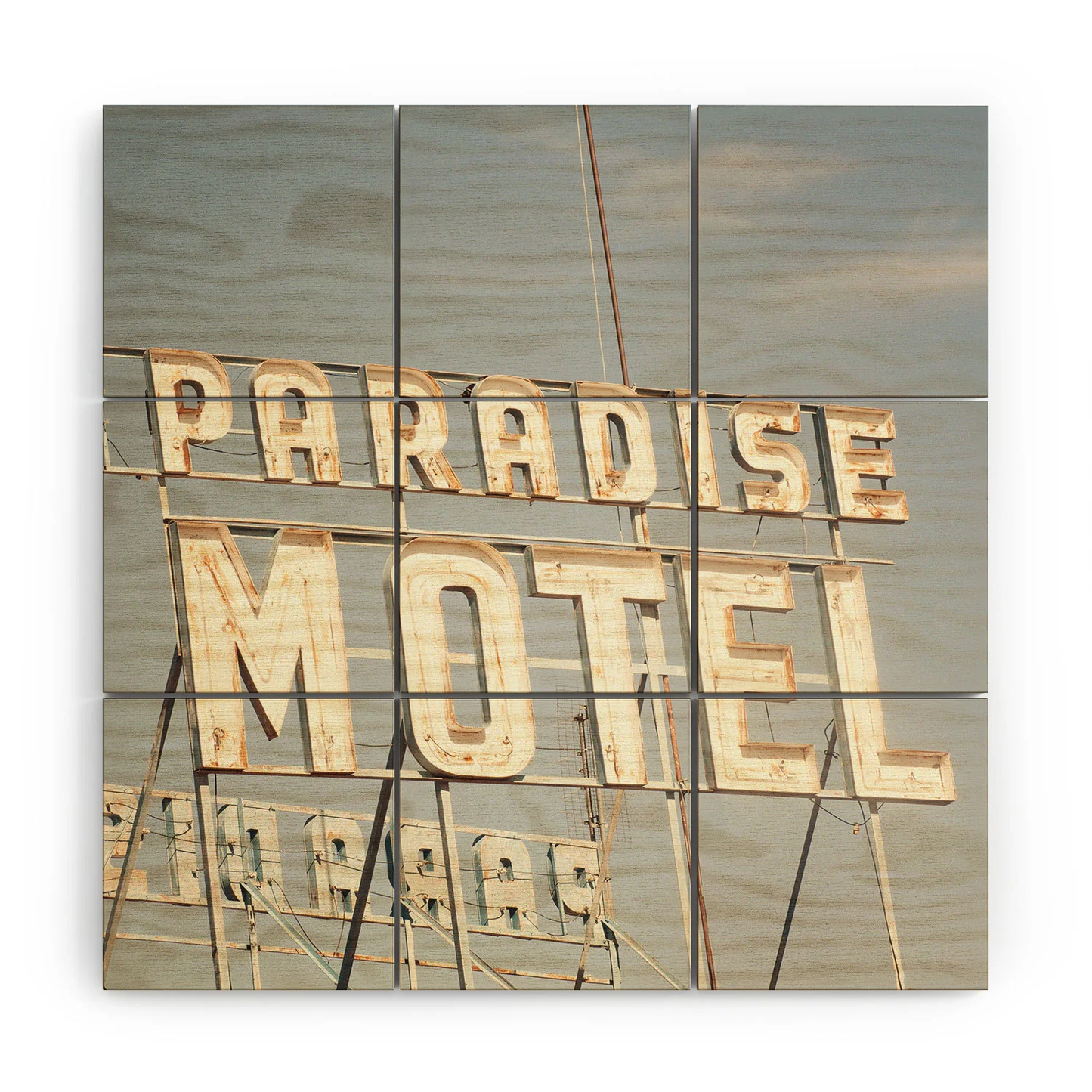 Paradise Motel Wood Wall Mural