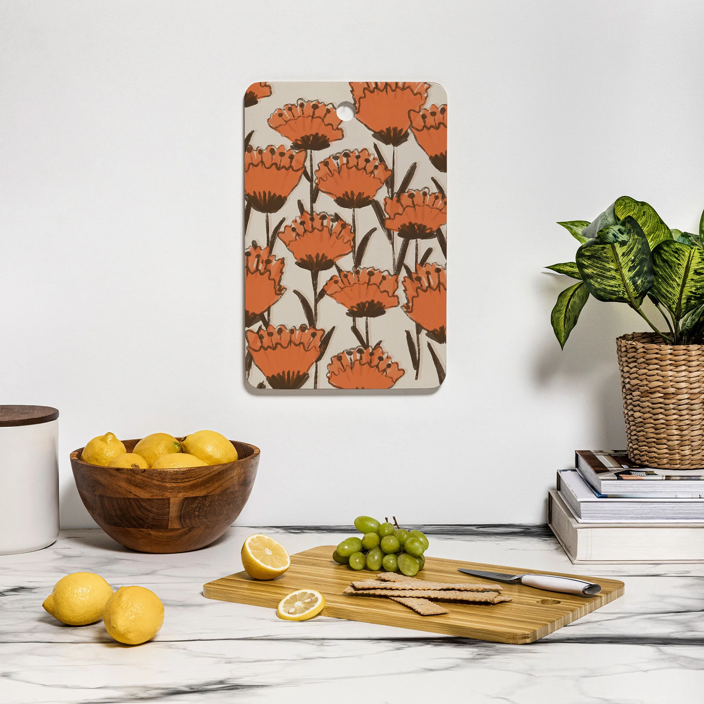 Poppies Bamboo Cutting Board