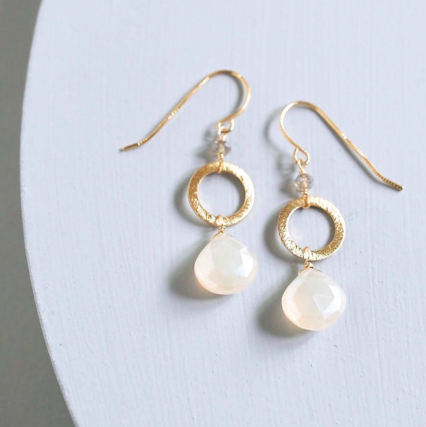 The Airie Earring - White Chalcedony Silver