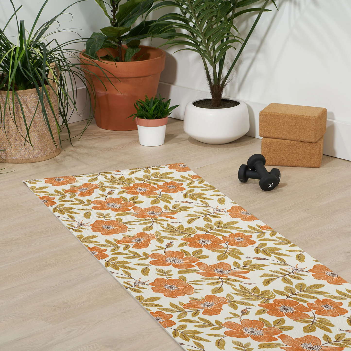 Vintage Wild Mountain Roses Yoga Mat